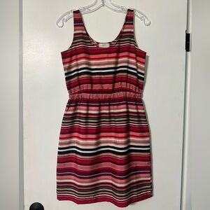 LOFT Red and Pink Sleeveless Sundress